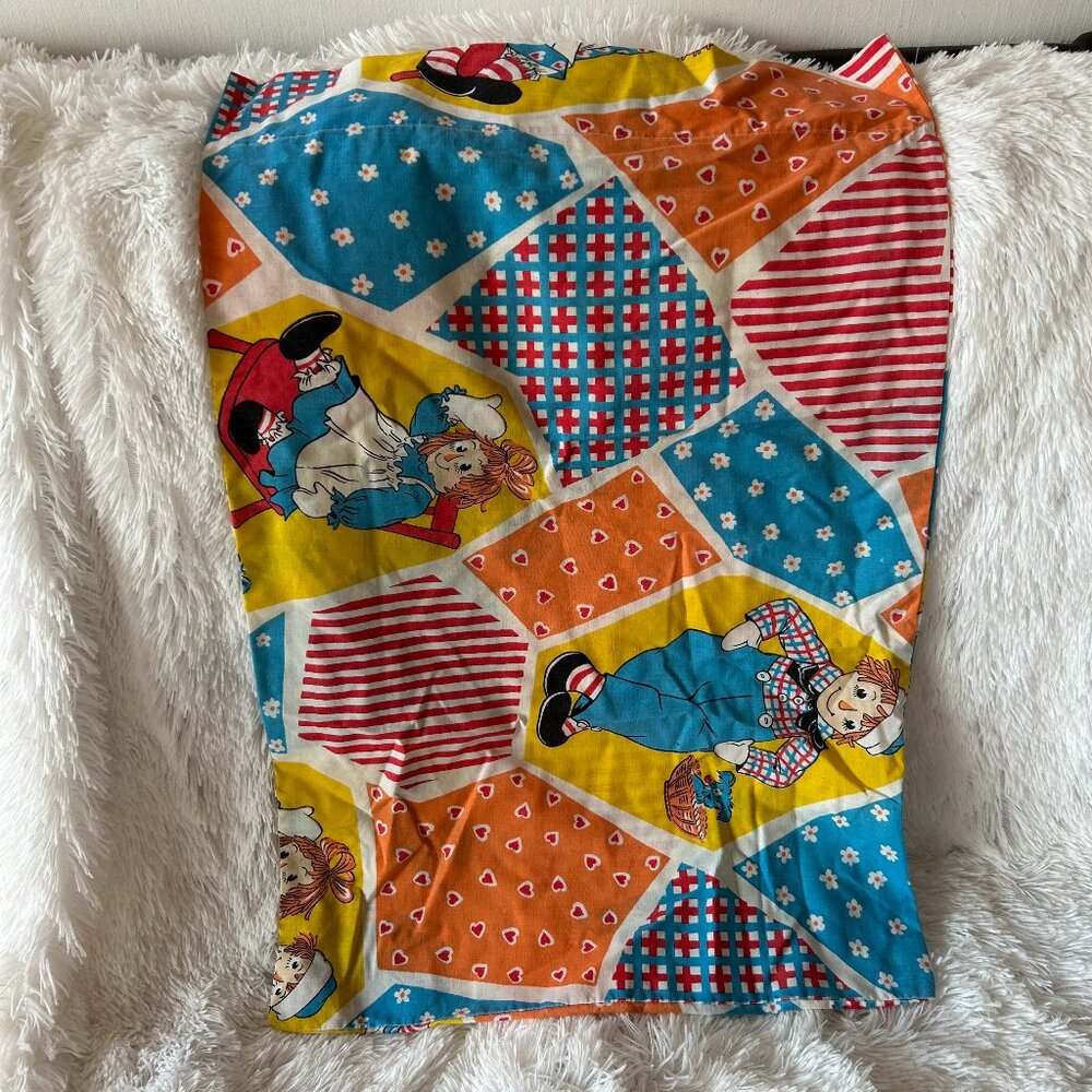 VINTAGE Raggedy Ann and Andy Pillow Case Standard 31 in X 21 in‎ Patchwork